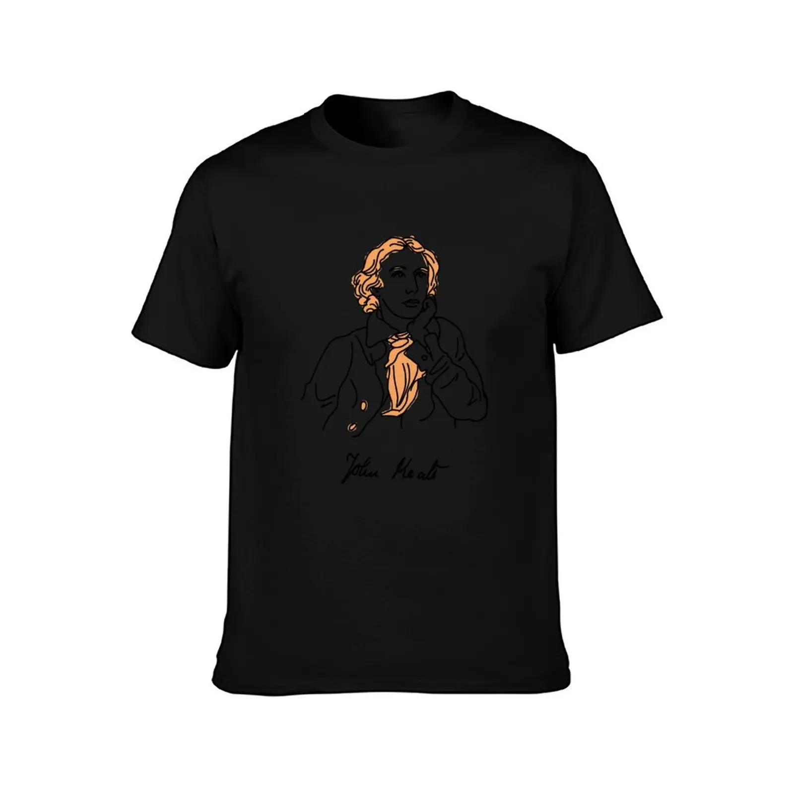 John Keats stencil T-Shirt Summer Casual Cotton Tee Oversized Streetwear Tops Vintage Graphic Print Loose Fit Short Sleeve