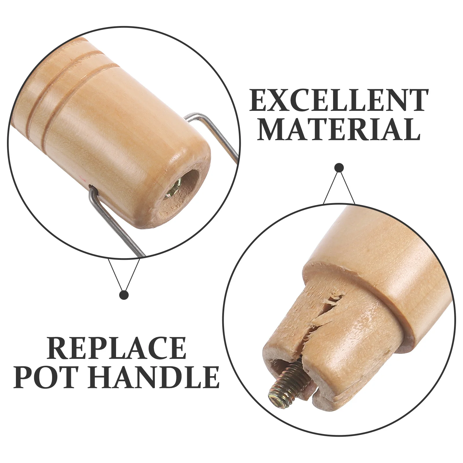 

Detachable Wooden Pot Handle Replacement Anti-Scald Heat-Resistant Bakelite Grip for Pans and Milk Pots Yukihira Pot Handle