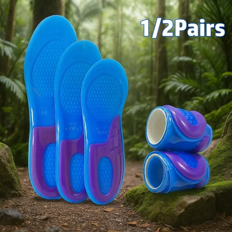 Silicone Insoles for Shoes Orthotic Arch Support Insole Soft Shoe Insert Sport Anti-slip Template Man Women Shoe Sole Large size