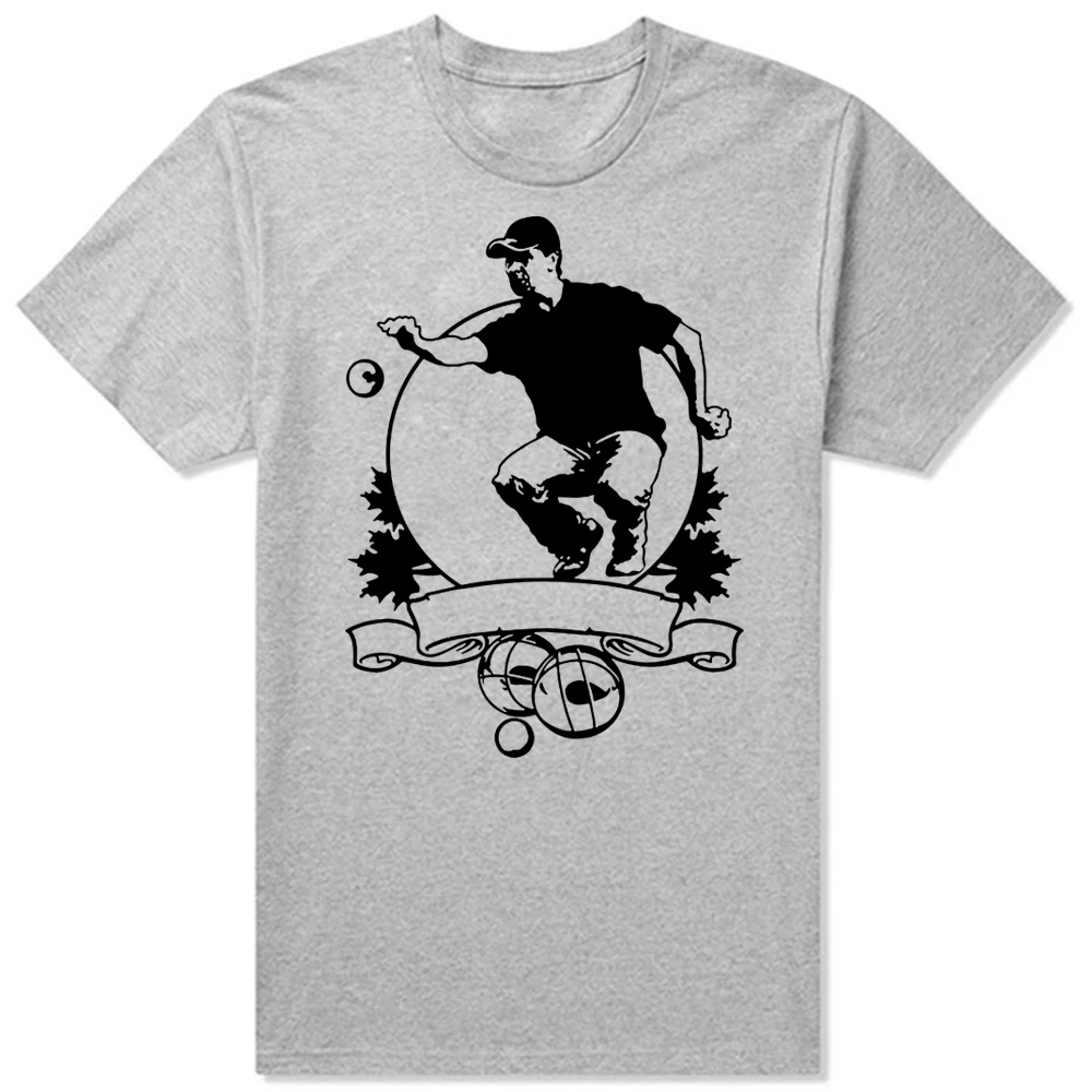 Petanque الكرة لاعب تي شيرت الرجال شخصية تي شيرت اليورو حجم الأصلي هدية مريحة الصيف عادي التي شيرت