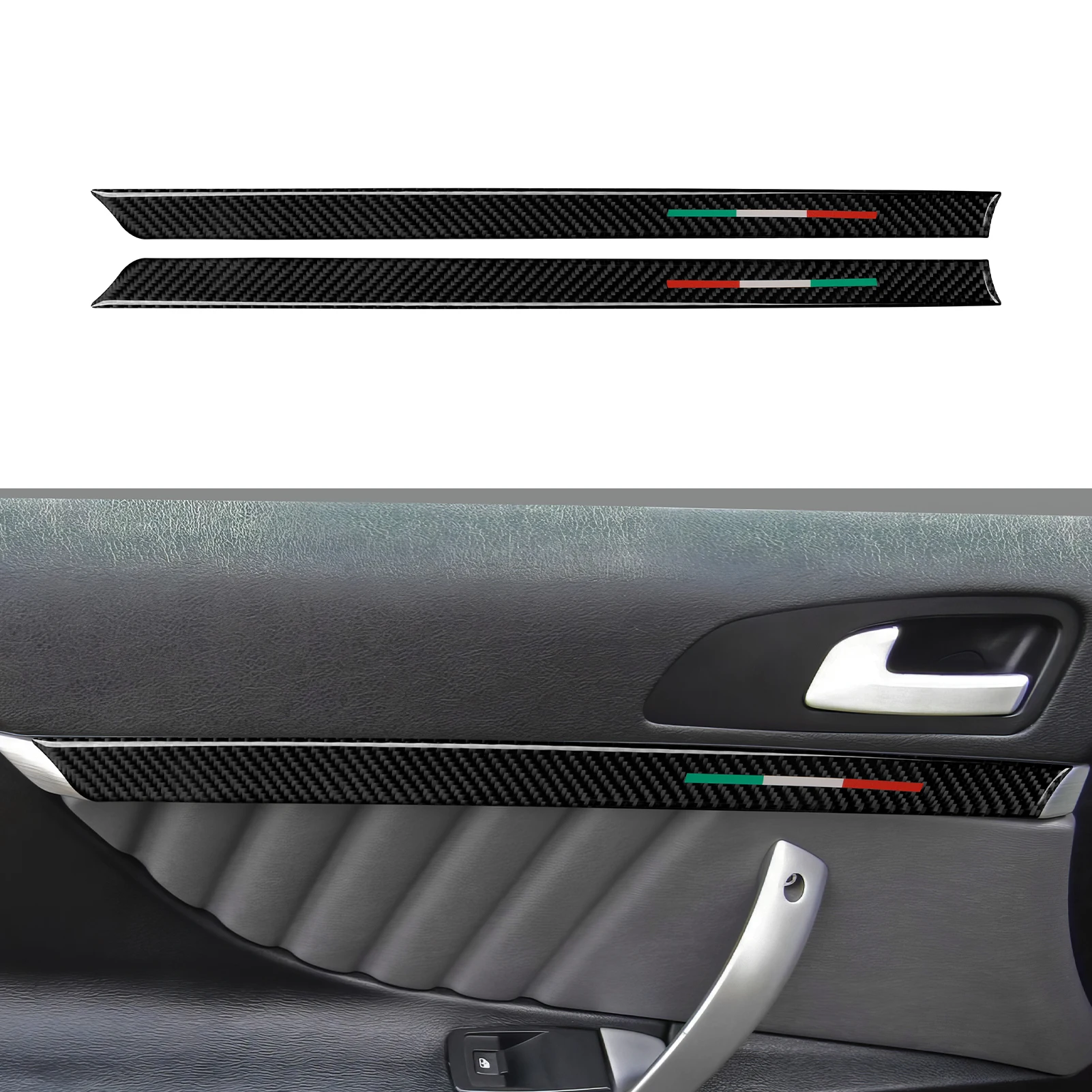 For Alfa Romeo Brera Spider (2004-2011) Accessories , Car Door Decorative Strips Protect Panel, Carbon Fiber Interior Sticker