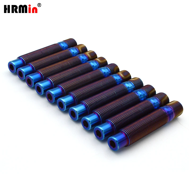 HRMin 10.9 grade Gr.5 titanium 20pcs wheel stud M14*1.25*78mm with 20pcs  wheel nut M14*1.25*48mm for BMW MINI Rolls-royces etc.