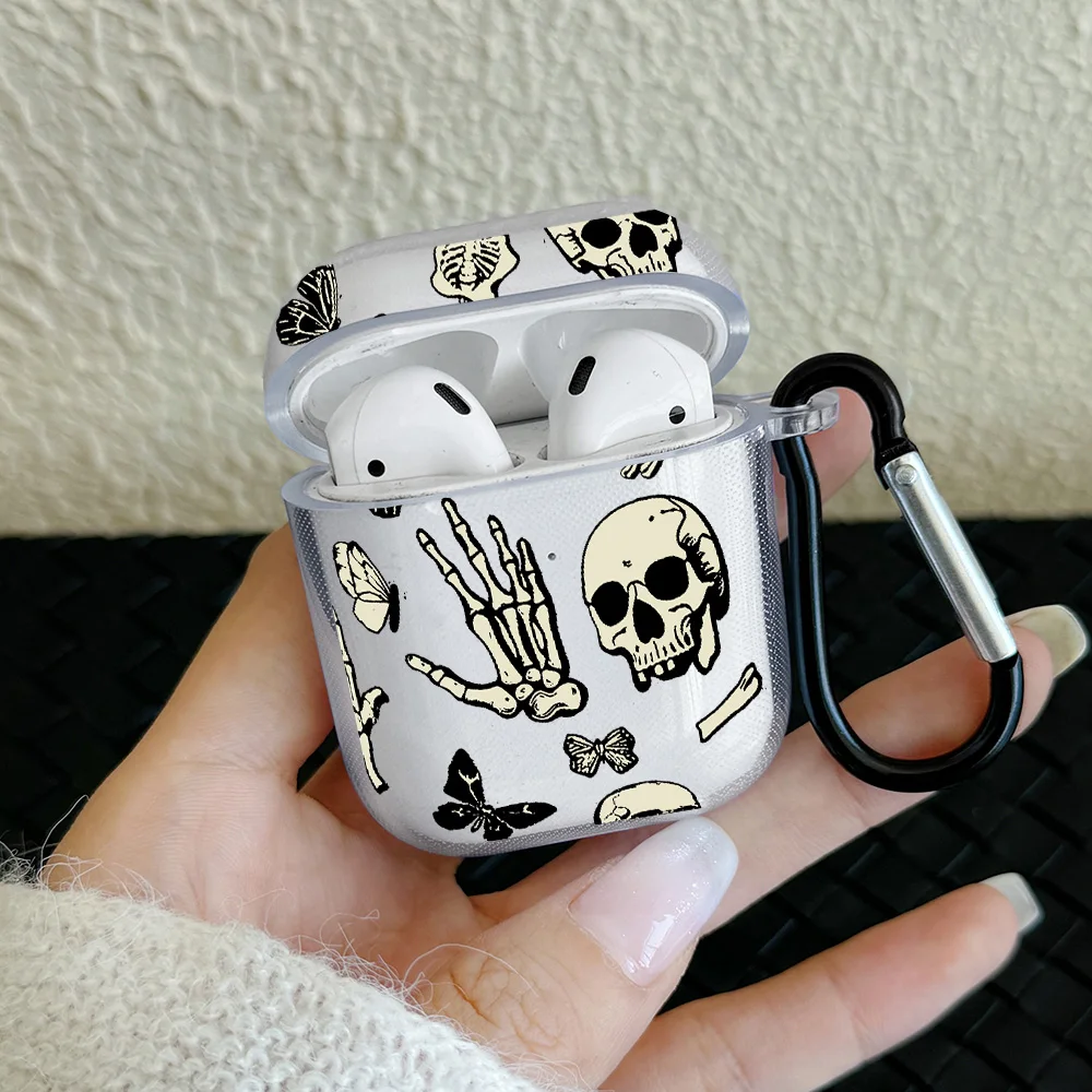 

Funny Skeleton Pattern For Airpods 3/4 Case Wireless Earphone Protector Cover For Airpods 1 2 Pro 2/Pro Earphone TPU Soft Case