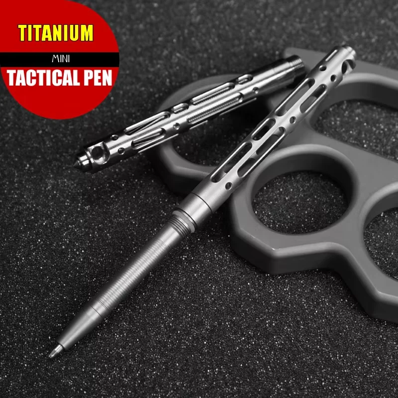 Portable Titanium TC4 Mini Tactical Pen Self Defense Fot Outdoor EDC Tool Keychain Pocket Business Writing Pen Collection Pen