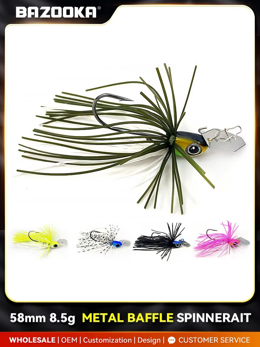 Bazooka Spinnerbait Draht Köder Angeln Köder Set Metall Spinner Haken Löffel Wobbler Künstliche Pailletten Bass Hecht Karpfen Eis Winter