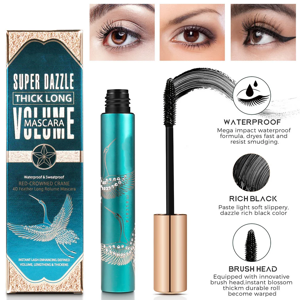 Waterproof Mascara Fine Curling Formula Long Lasting Eyelash Makeup Cream For Women Ultra-Fine Eyelash Coat Lightweight Travel
