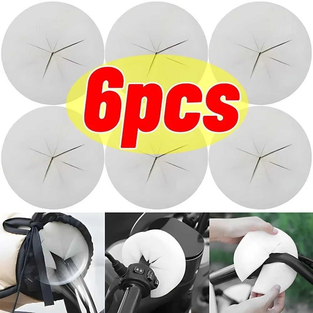 6/2pcs Motorcycle Wave Windproof CottonThickened Cotton Core Winter Warm Lined Handlebar Covers Instantly Blocks Wind Grips