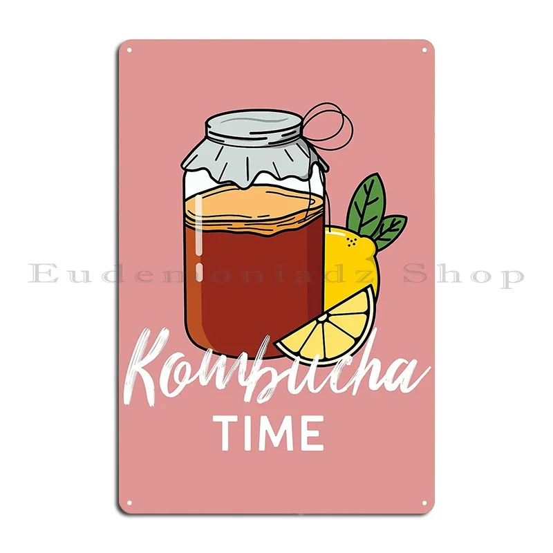 Kombucha Tea Saying Metal Sign Wall Cave Print Mural Decoration Plaques Tin Sign Poster