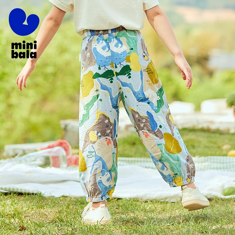 Mini Bala Long Pants Children Pants Boys and Girls Anti-Mosquito Pants Baby Casual Versatile Pants