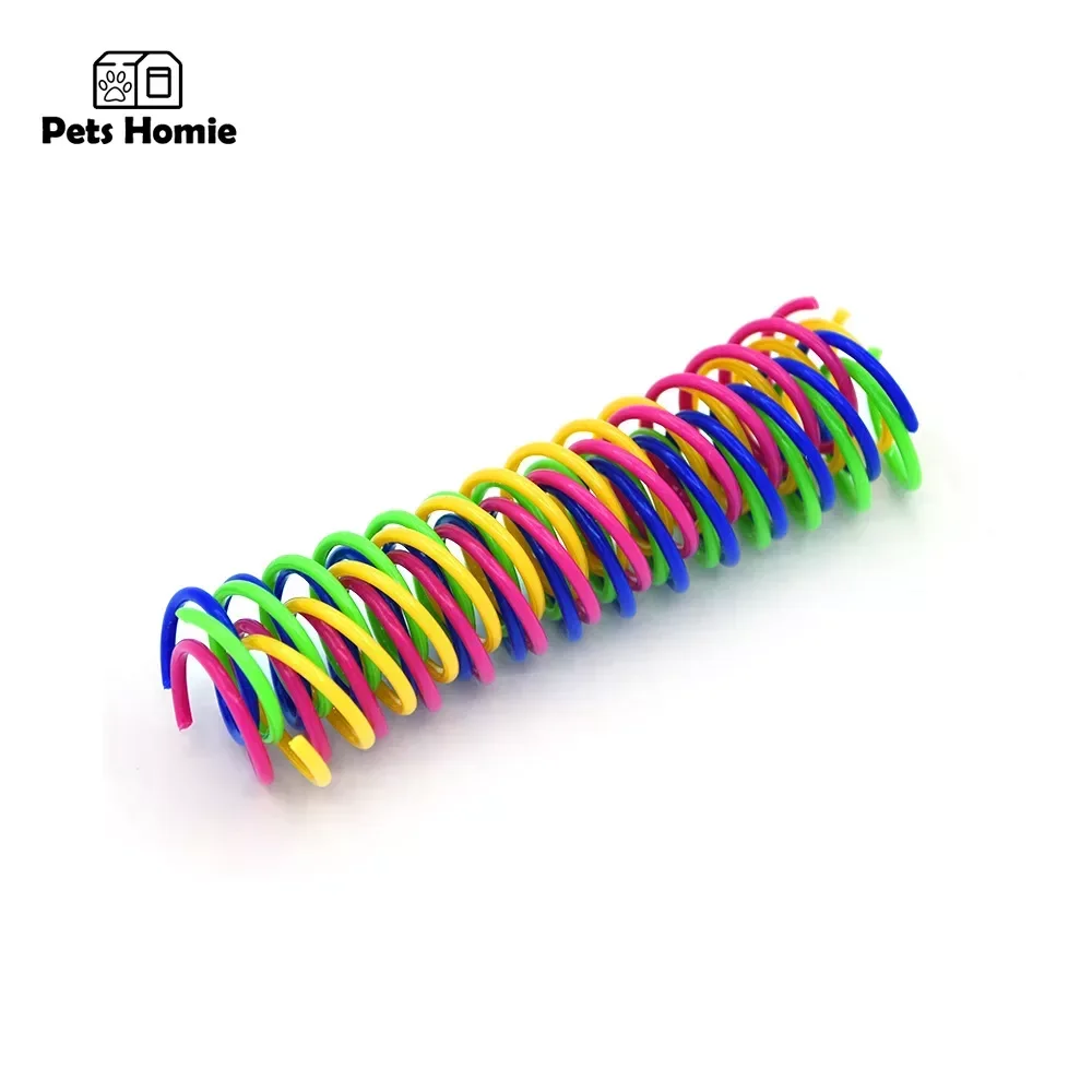 4/8/12pcs Kitten Cat Toys Wide Durable Interactive Heavy Gauge Cat Spring Toy Colorful Springs Cat Pet Toy Coil Spiral Springs