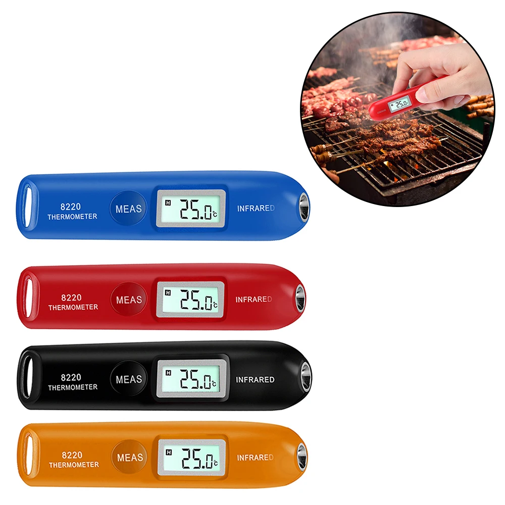 Non-Contact For Kitchen BBQ Frying Cooking Industrial Pyrometer -50~220°C 8220 Mini Digital Infrared Thermometer Portable