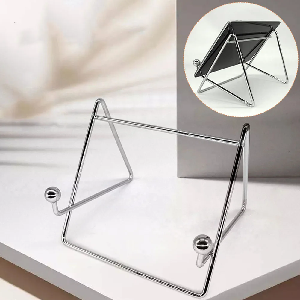 

Vertical Recipe Stand Stainless Steel Upright Book Holder Desktop Organizer Rack for Kitchen Office Hollow Design Space