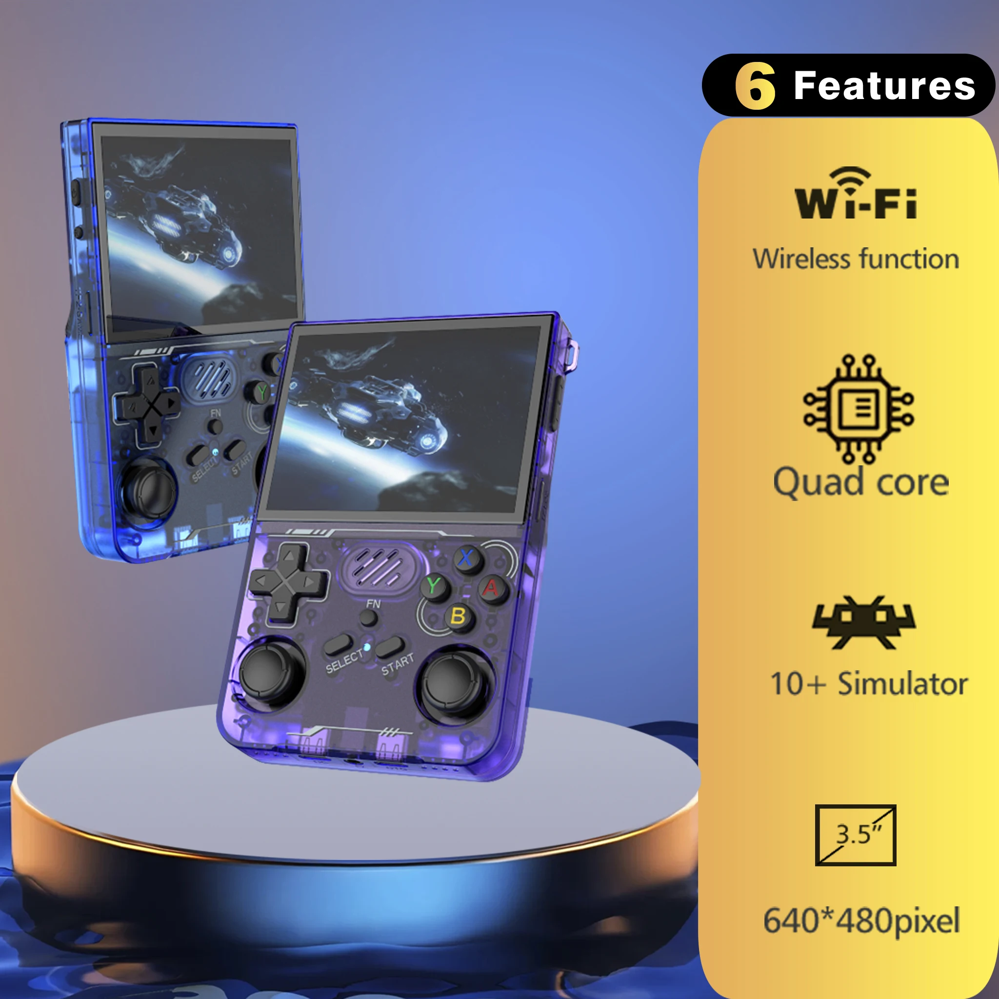 R36XX Retro Handheld Game Console Linux System 3.5 Inch IPS Screen Portable Pocket Video Player 64GB 128GB Wi-Fi Games Kid Gift