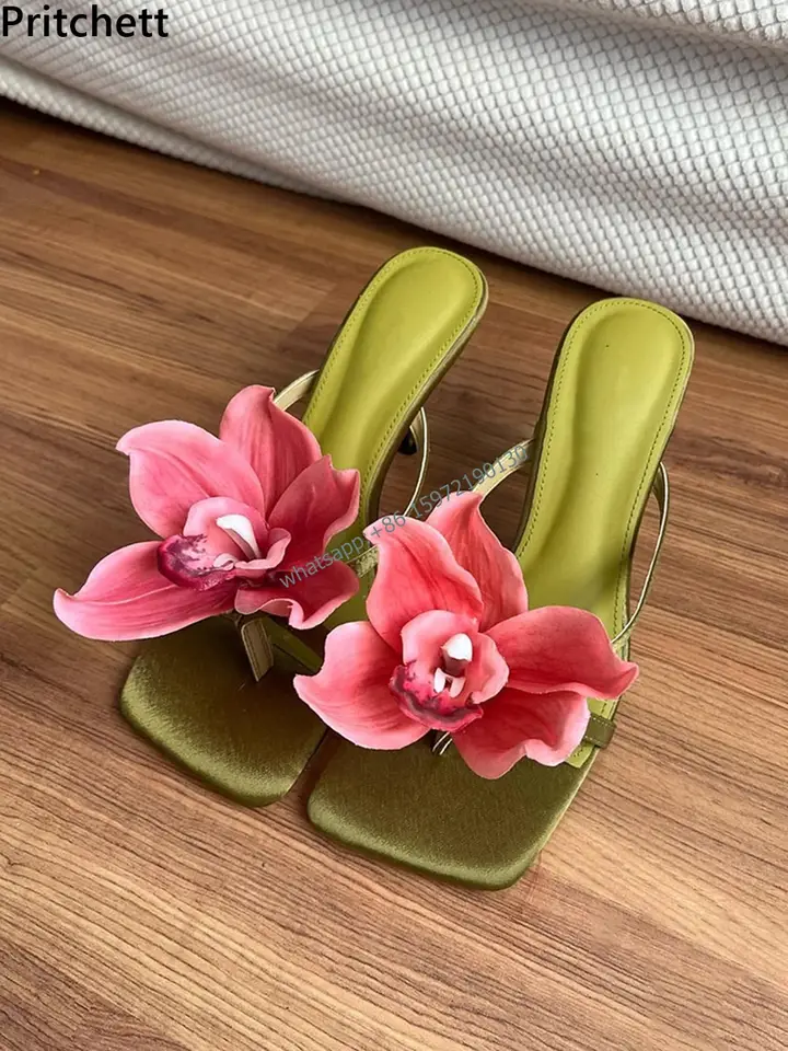 Dip-Dye Multi Colored Square Toe Sandals