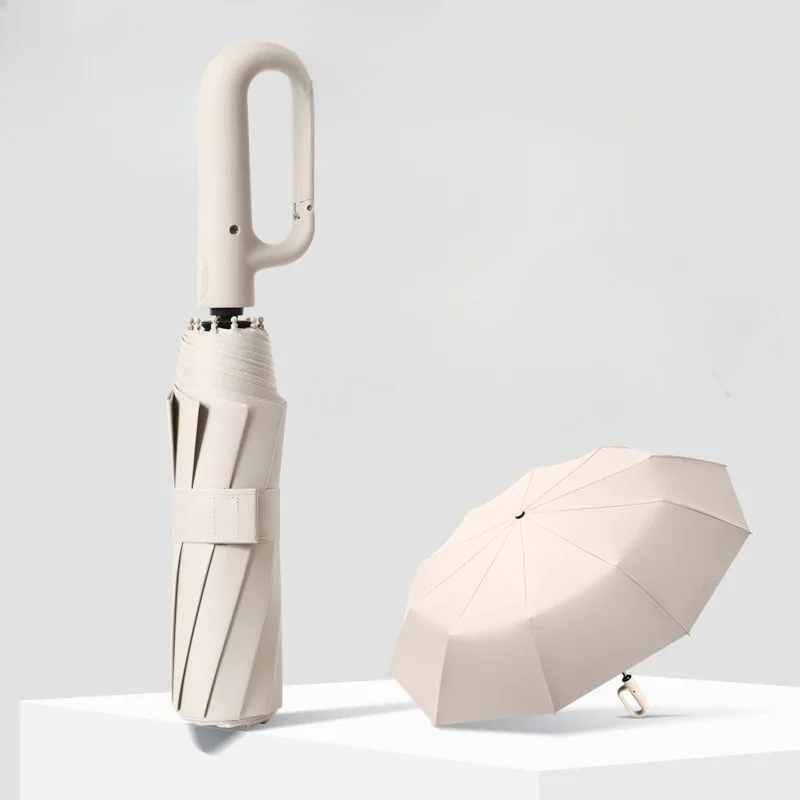 

Ring Buckle Automatic Umbrella Extra Large Reinforced Thickened Men Women Rain Umbrella Student School Car Reverse Umbrella