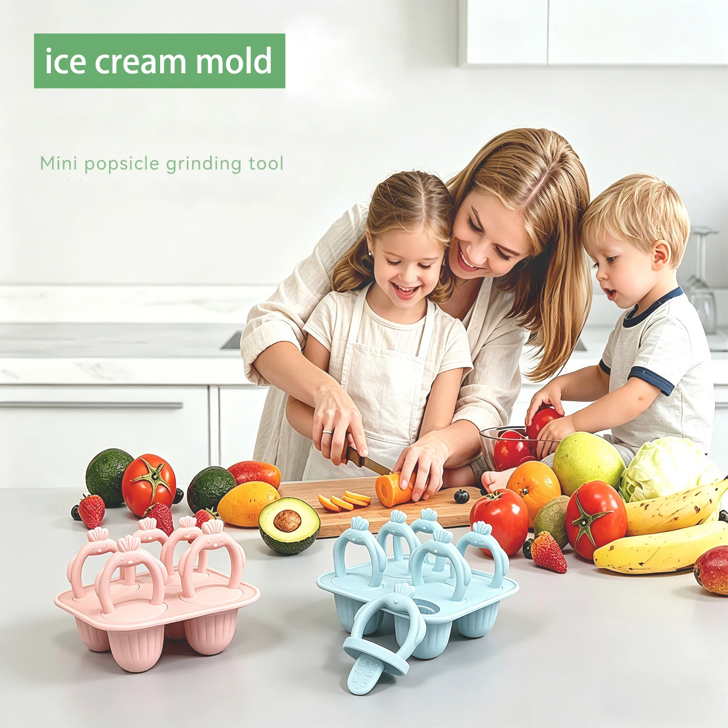 6-delige siliconen ijslollyvor - Baby Products Cream recensie en prijs