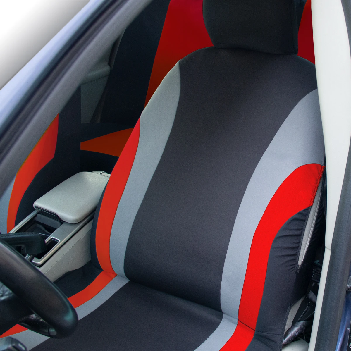 Sportlicher Stil, komplettes Set, Autositzbezüge aus Polyestergewebe, Autositzschutz, universell passend für die meisten Autos und SUVs – Detail 10