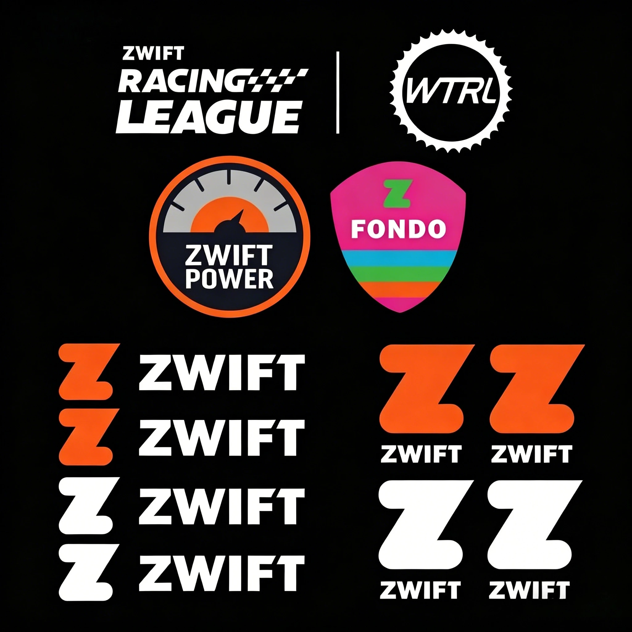 Cycling Zwift - 4 Stück Zwift Fahrradrahmen-Oberrohr-Aufkleber DIY MTB