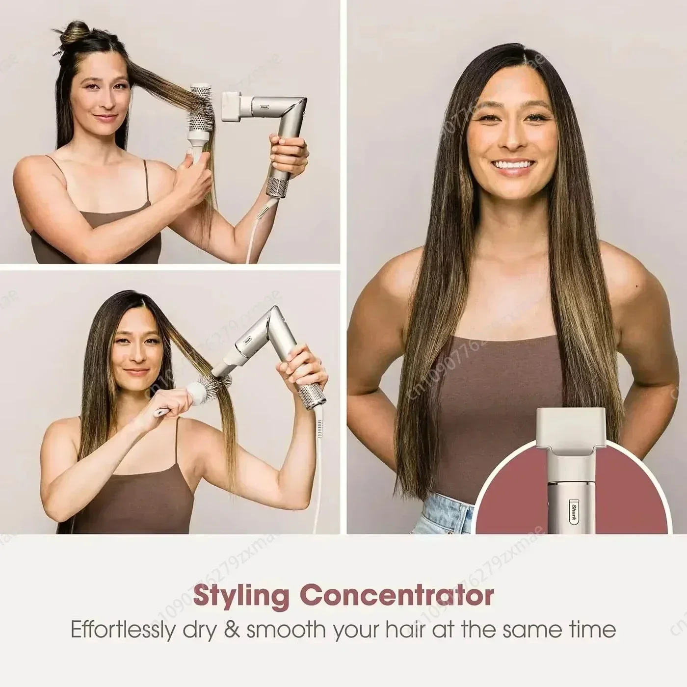 المهنية 5 في 1 متعددة الوظائف القرش FlexStyle HD430 الأيونات السالبة مجفف الشعر/Airwarp فرشاة الهواء الساخن متعدد الأنماط بكرو الشعر