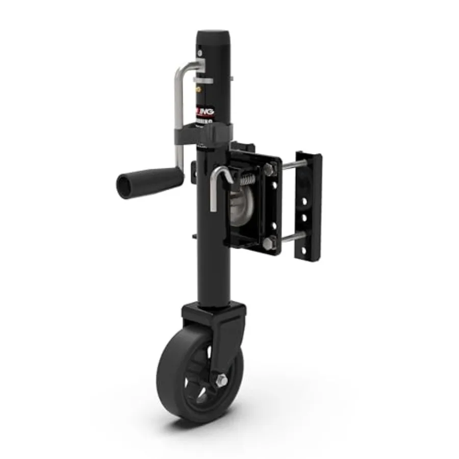 

Upgraded Spoke Wheel Trailer Jack 10" Vertical Movement 1500 lbs for RV Boat Trailer and More