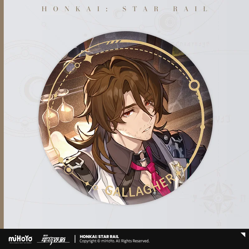 2024 Anime Honkai: Star Rail Vertical Drawing Series Tinplate Badge Abundance Natasha Bailu Luocha Lynx Huo Huo Brooch Button