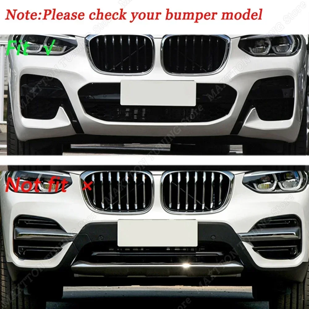 Front Bumper Lip Body Kit Exterior Trim Windproof Spoiler Accessories For BMW X3 X4 G01 G02 M-sport 2017-2021 ABS Gloss Black