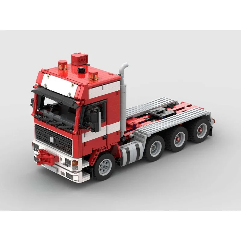 1990 F16 8x4 Red Big Truck Bausteine MOC-ST1193 LKW Van Transport Auto Fahrzeuge Modell Ziegel Ideen