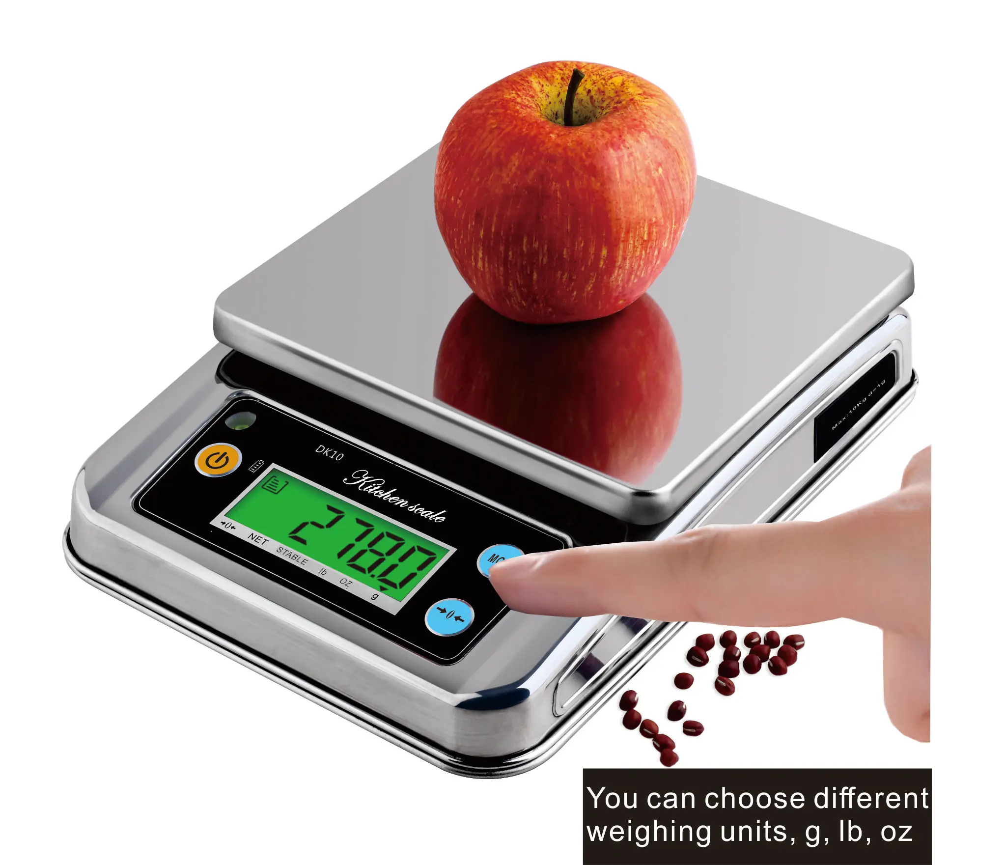 DK10 Digital  Complete  stainless Kitchen Scale  weighing scale 10 Kg 1g Food Scales Digital Weight Gram and lb Oz Scale