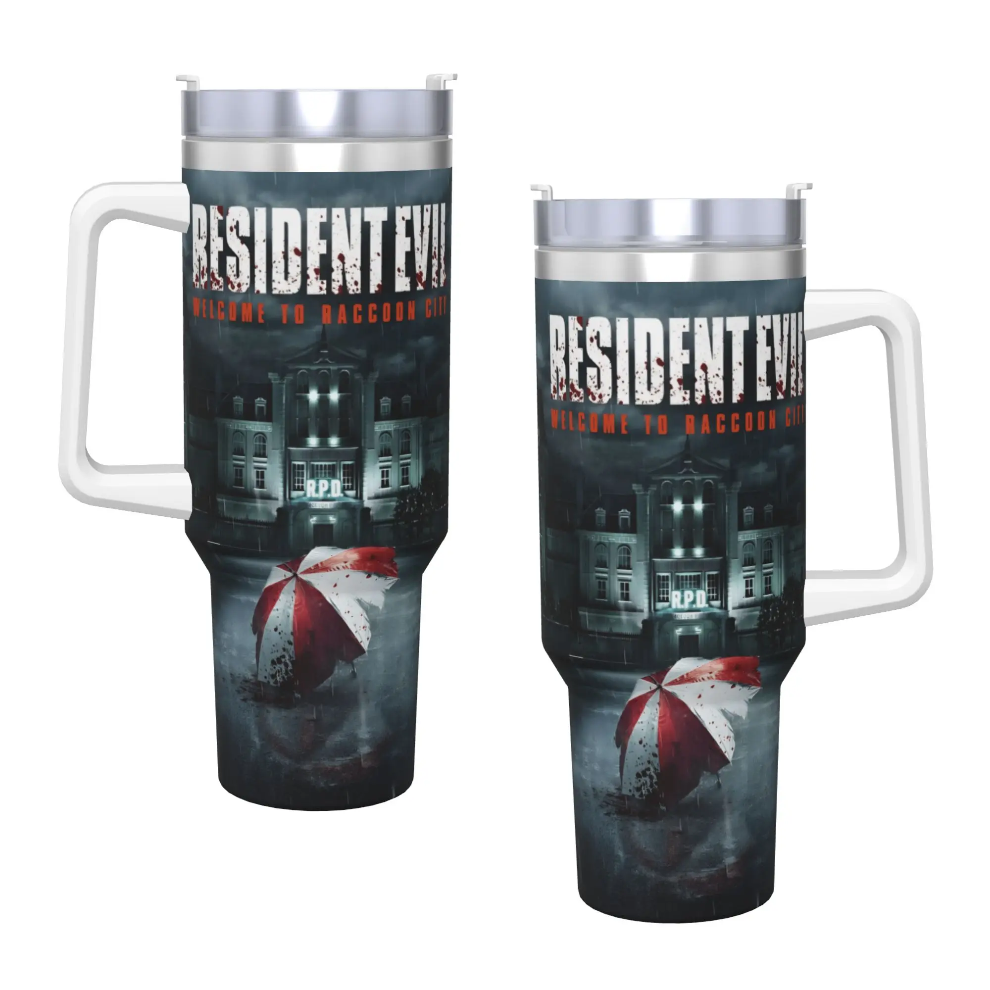 Resident Evils  Stainless Steel Tumbler  Travel Mugs Cup 40oz Thermal Cups Insulated Cold and Hot Milk Tea Water Bottle