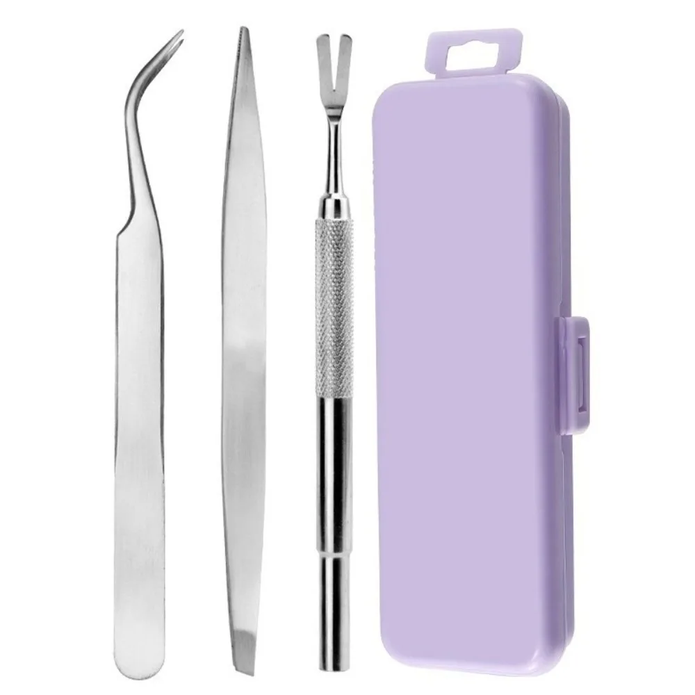 2/3pcs Set Stainless Steel Lice Cleaning Tools Tweezers Convenient Lice Remover Set Easy To Use Pet Cleaning Supplies view 4
