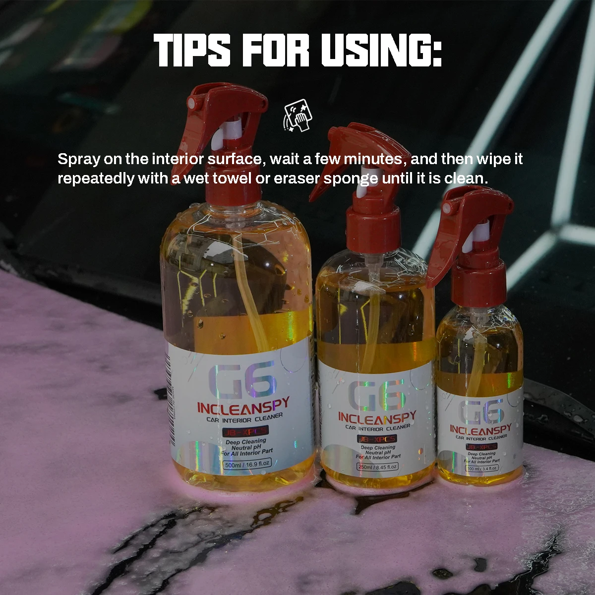 100ml Car Interior Leather Clean Multifunctional Foam Cleaner Strong Decontamination G6 INCLEANSPY