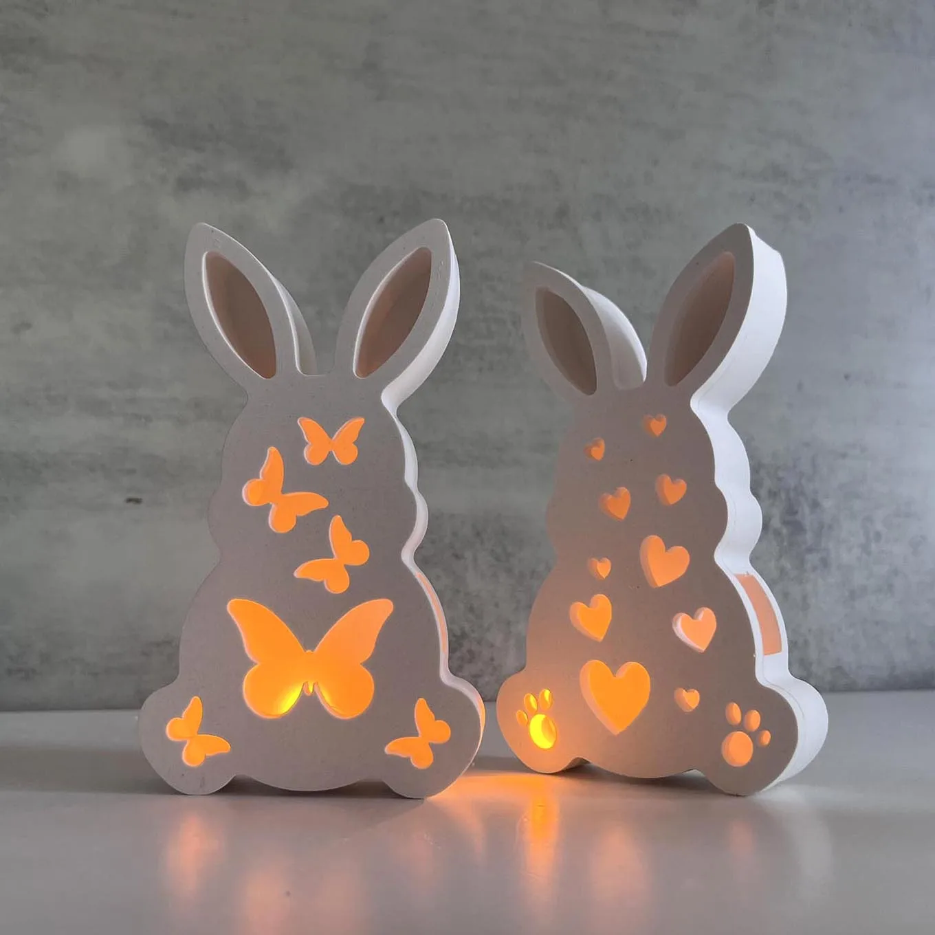 Easter Rabbit Atmosphere Light Silicone Mold Cute bunny Candlestick Holder Gypsum Dropping Mold Festive Home Decor