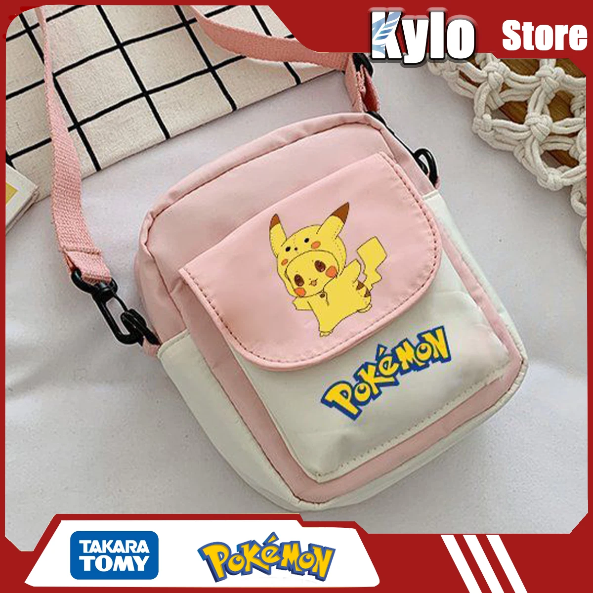 

Pikachu Pokemon Handbag Crossbody Bag, Daily Casual Japanese Style, Ins Style Men'S And Women'S Single-Shoulder Backpack.