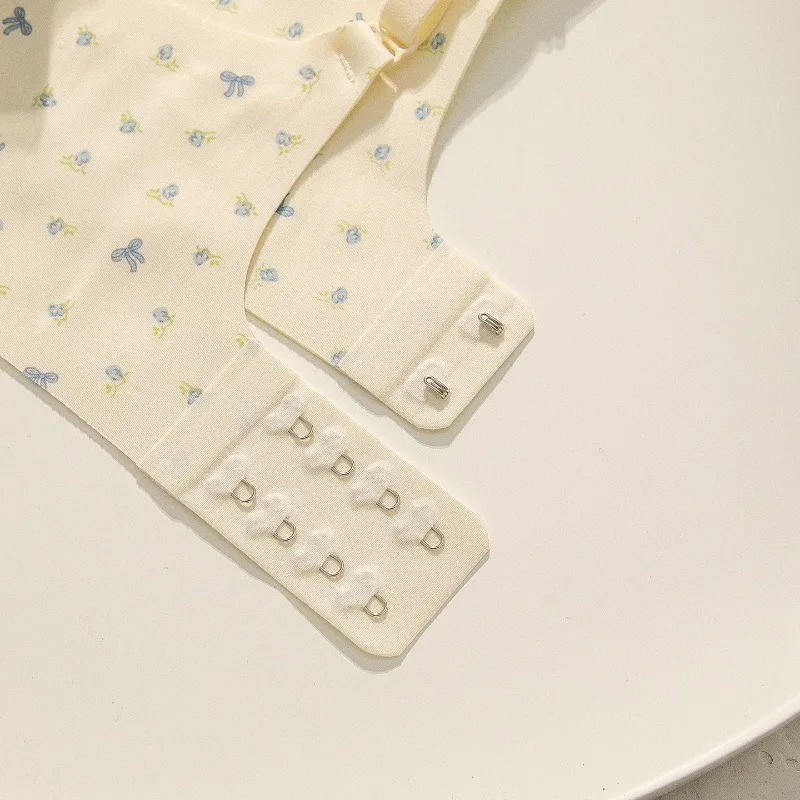 Damen Sexy Spitzen-BHs mit Blumenmuster und Niedlichen Schleifen, Komfortable Anti-Durchhänger Nahtlose Drahtlose Push-Up BHs für Kleine Körbchengrößen – Detail 5