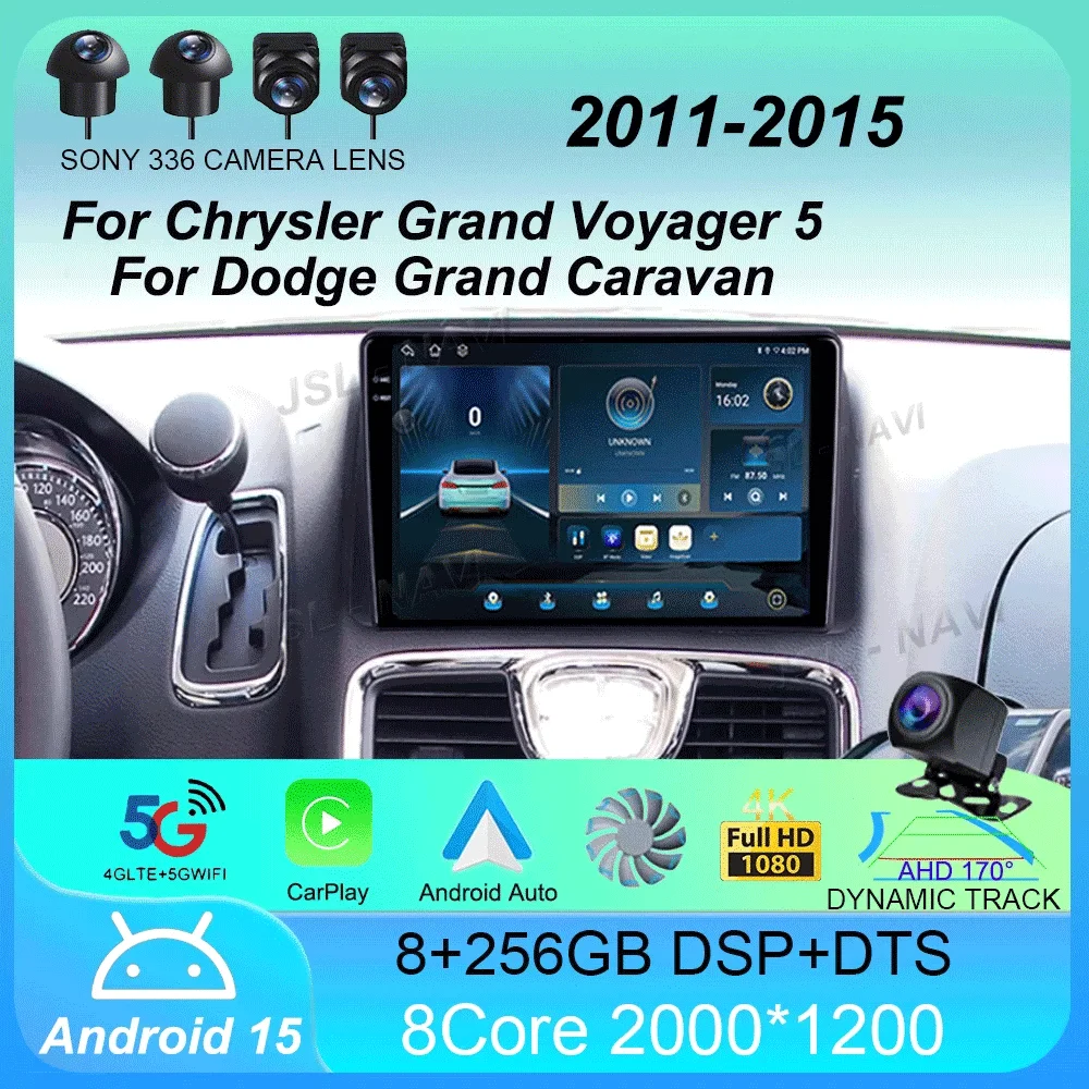 

Car Radio Android 15 Carplay Auto For Chrysler Grand Voyager 5 2011-2015 For Dodge Grand Caravan 2008-2020 GPS Multimedia Player