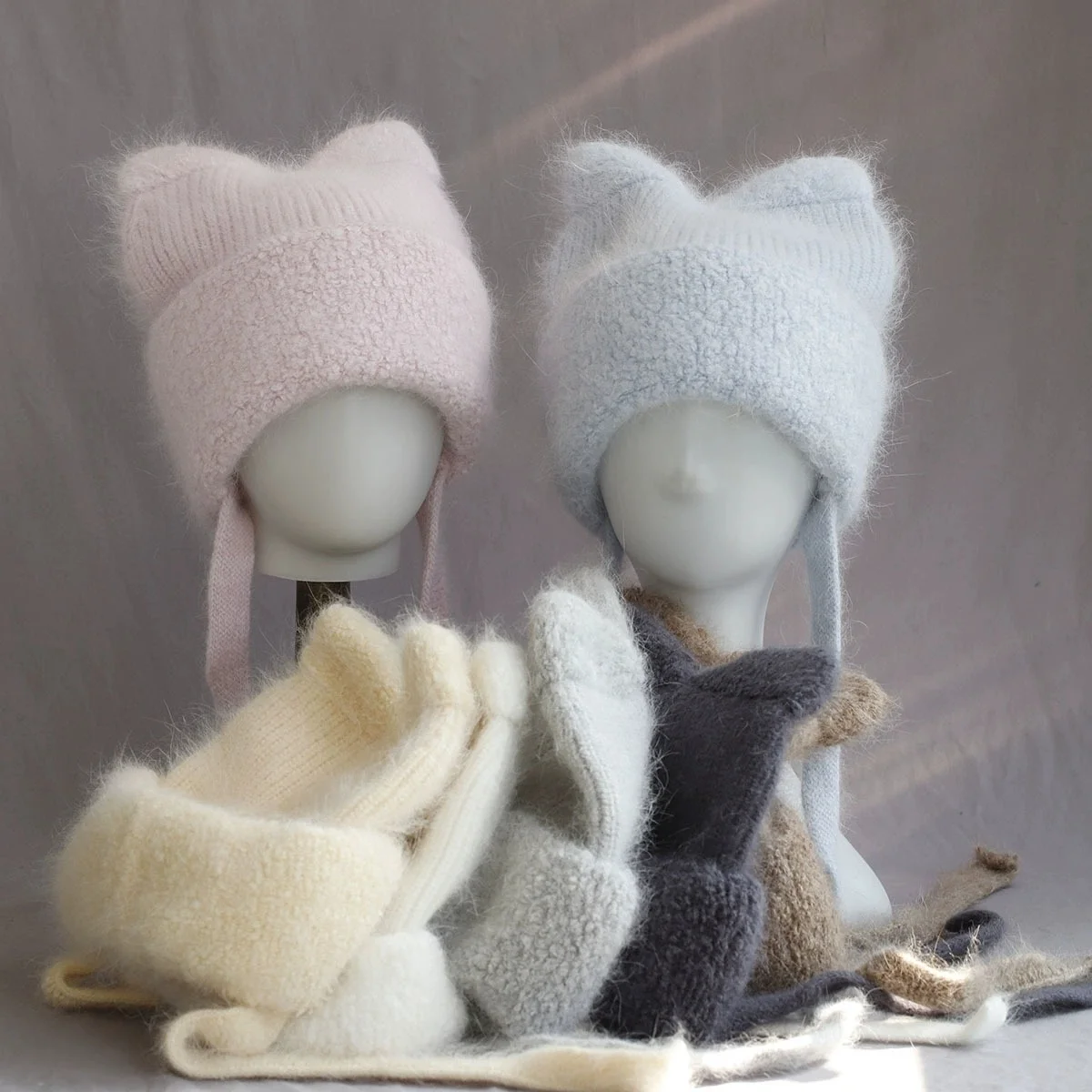 high-quality-sweet-solid-color-knit-hat-for-women-cute-cat-ear-beanie-warm-ear-covering-hat