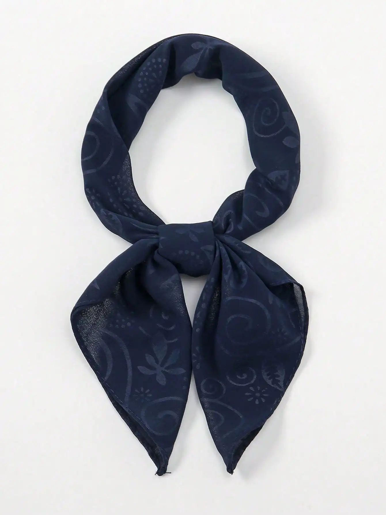 

Navy Blue Floral Paisley Patterned Chiffon Scarf Headwrap Bandana