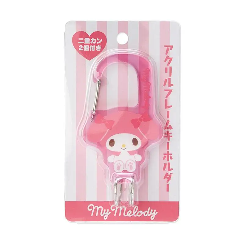 Sanrio Character Acrylic Snap Keychain Cartoon Kuromi Mymelody Cinnamoroll Hellikittys Kawaii Anime Plush Figures Model Girl Toy