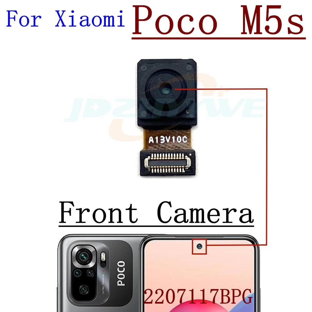 Front Back Main Camera For Xiaomi Poco M5s 2207117BPG Frontal Selfie Facing Rear Big Camera Flex Cable Replacement Part