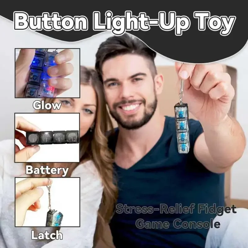 New Car Keychain Keyboard Fidget Keychain Keyboard Decompression Button Finger Clicker Toys Button Stress Relief Fid