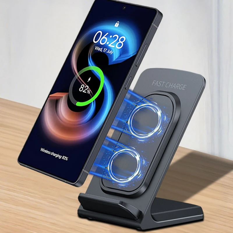 100W Wireless Desktop Charger Phone Quick Charging Stand For iPhone 16 15 14 13 12 Samsung S25 S24 X