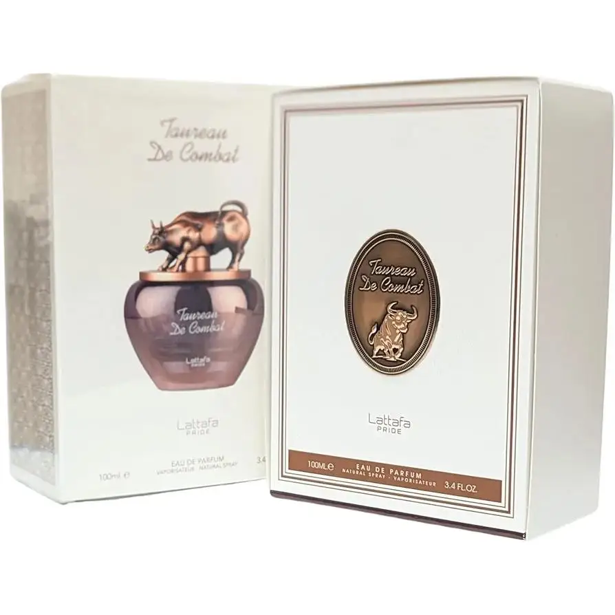 lattafa Taureau de Combat Eau de Parfum Bronce Metálico - Perfume de lujo con escultura de toro 100ml