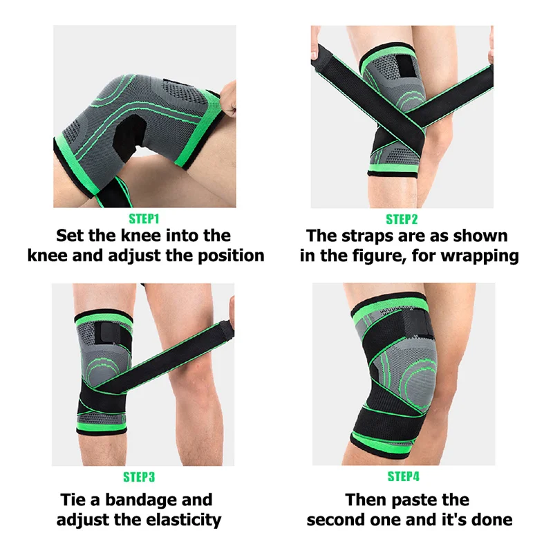 1PCS Adjustable Sports Knee Pad Knee Pain Relief Patella Stabilizer Brace Support for Hiking Soccer Basketball Running Sport