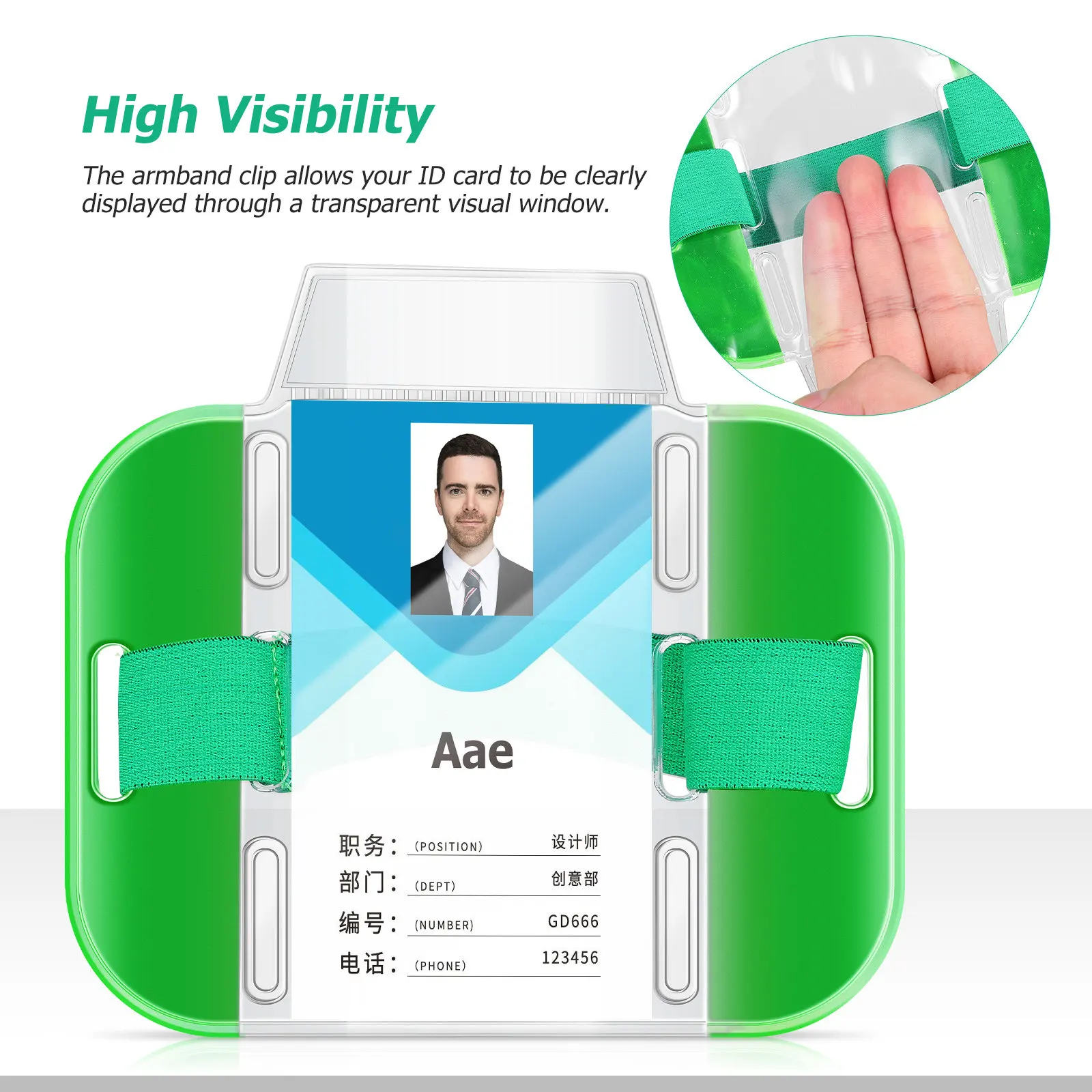 

4Pcs Arm Badge Holders Lightweight Id Card Armbands with Adjustable Straps for Office Events Name Tag Visibility