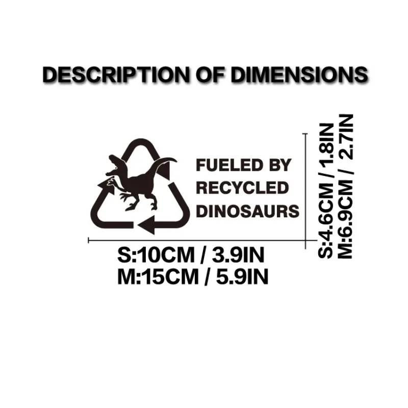 1 قطعة تغذيها بواسطة ملصقات سيارة ديناصور المعاد تدويرها علامات مقاومة للماء للسيارات خزان الوقود الوفير نافذة شارات فيني ديكور السيارة