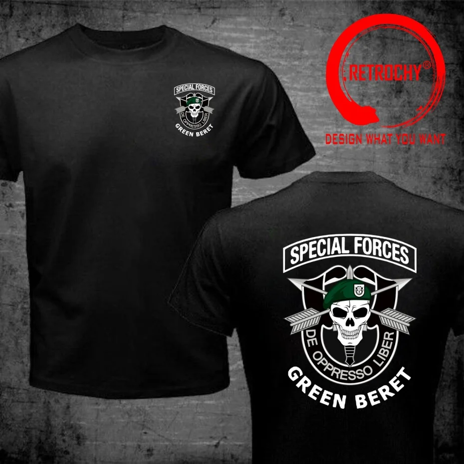 Funny Design US Army Special Forces Green Berets  Shirt Men Fashion Trendy Casual Clothing Stylish Tops Tee Shirt Leisure Tshirt