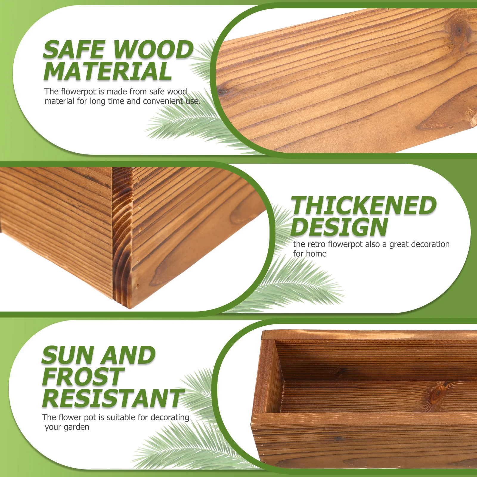 กระถางดอกไม้ไม้แบบเรียบง่าย ทนทาน ดีไซน์ย้อนยุค เหมาะสำหรับตกแต่งบ้าน สำนักงาน สวน ใช้เป็นของขวัญได้ ใช้งานได้หลากหลาย