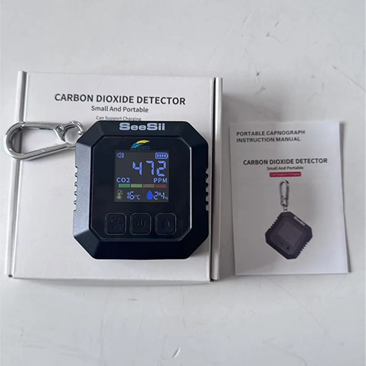 

Портативный интеллектуальный измеритель CO2 и детектор PM2.5 Носимый монитор температуры и влажности Wi-Fi Монитор качества воздуха Дешевая цена Газоанализаторы