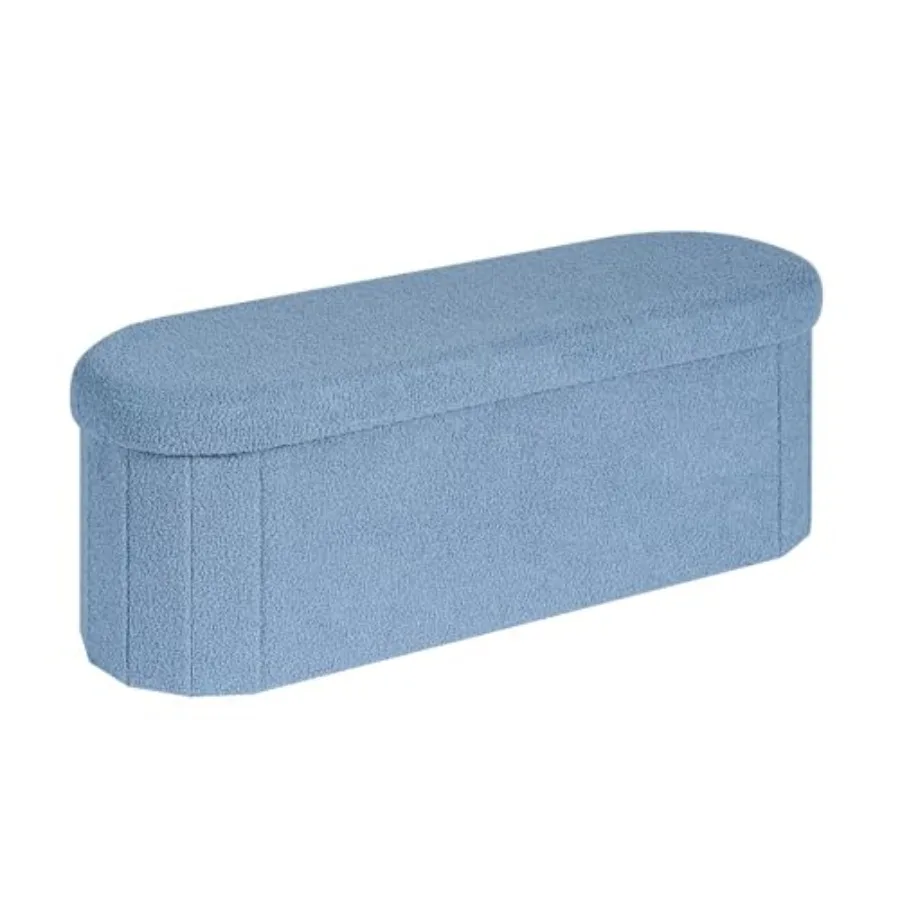 

Storage Ottoman Bench Tufted Folding Ottomans Bench Feet Rest Chest Box Velvet Bench with Storage 43"" x15 x15