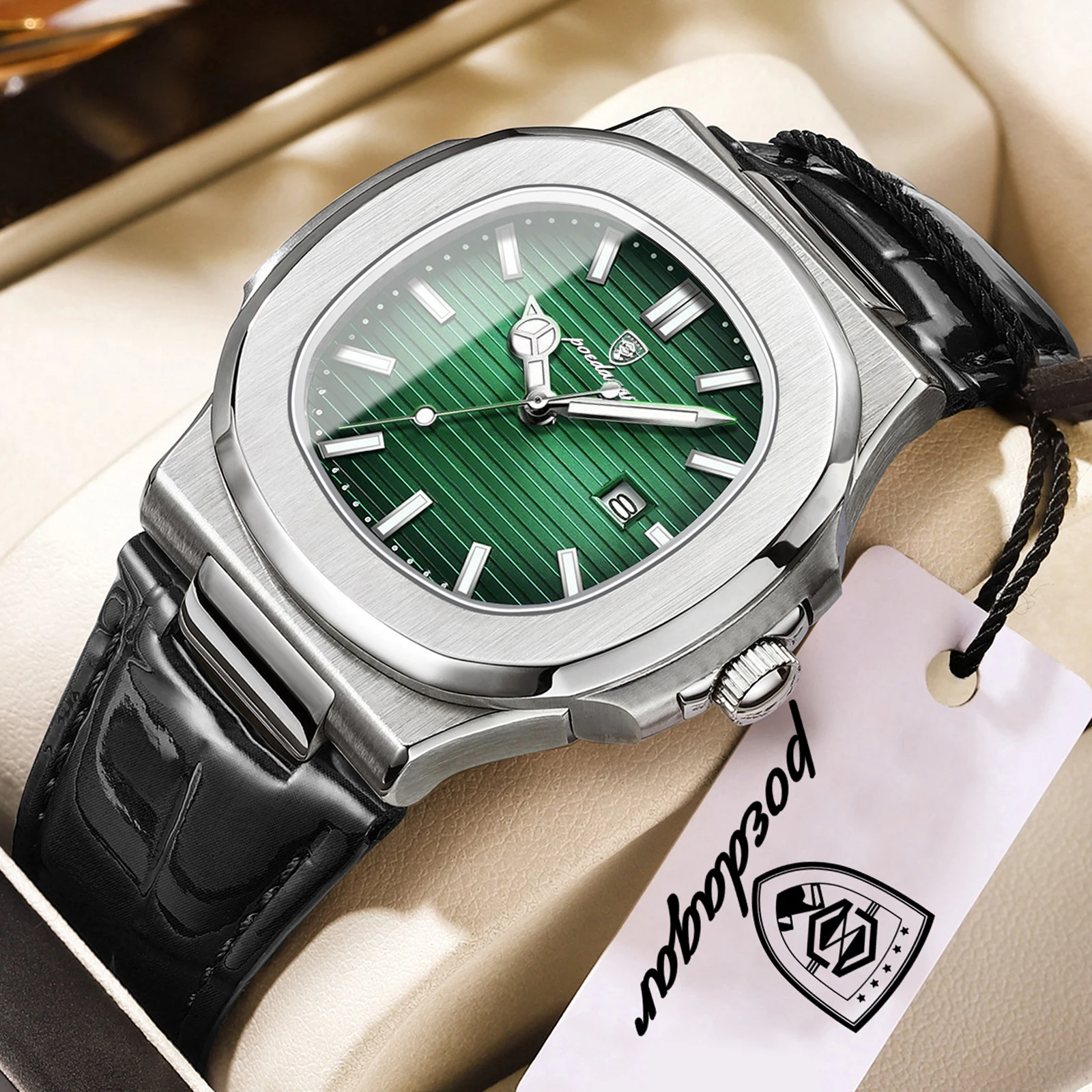 Men's Top Square Watch with Luminous Features